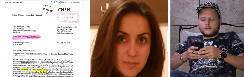 Gal Barak with Marina Andreeva complain about defamation