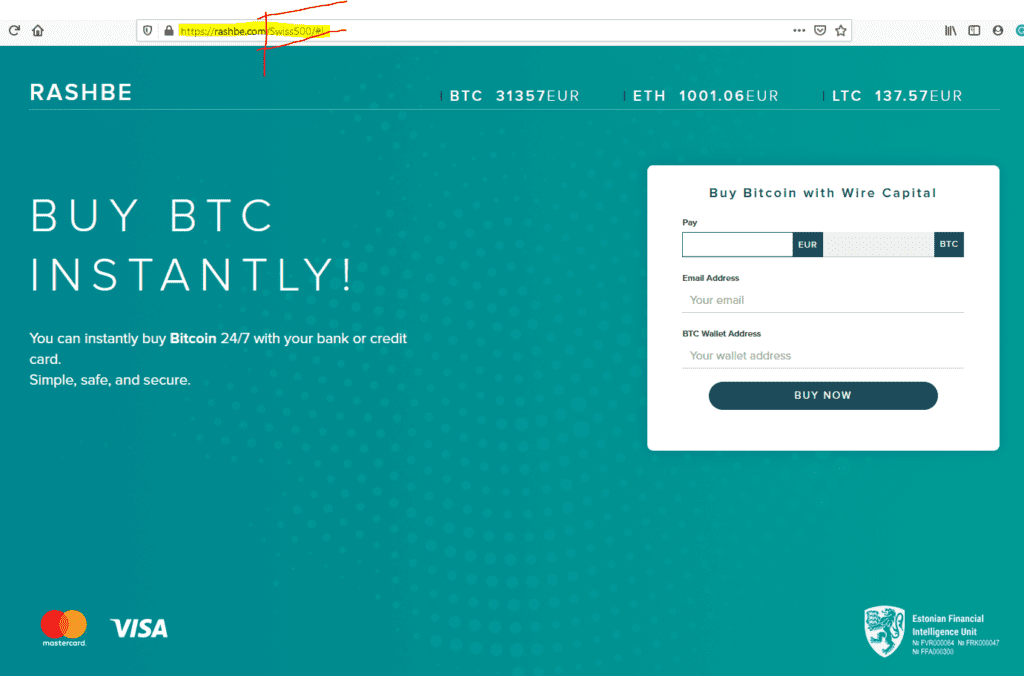 Crypto Payment Processor Rashbe operated by Estonian Zichain