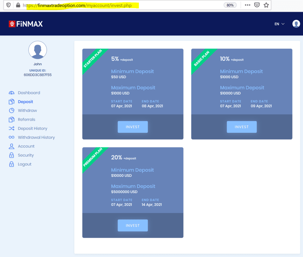 FinMax TradeOption is another scam in the FinMax Racket