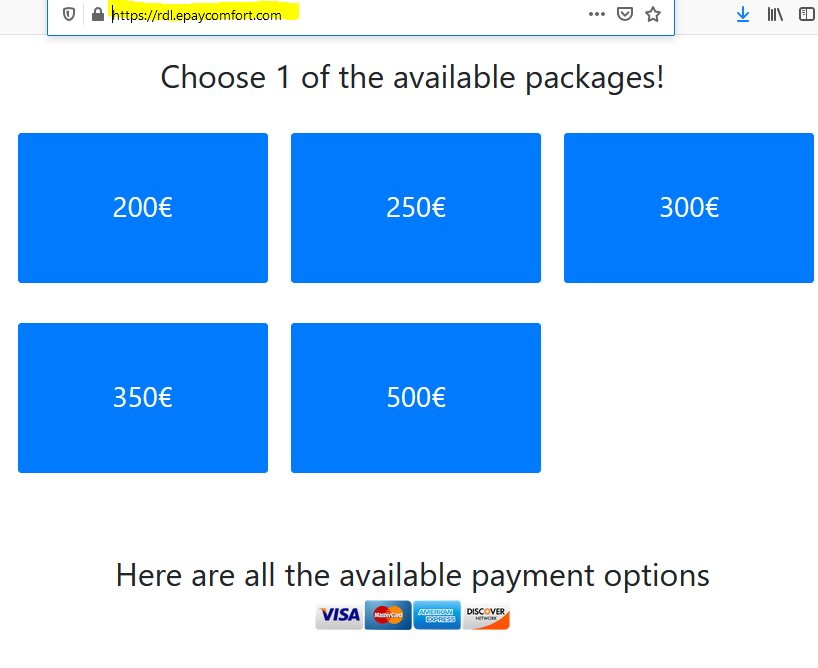 ePayComfort options