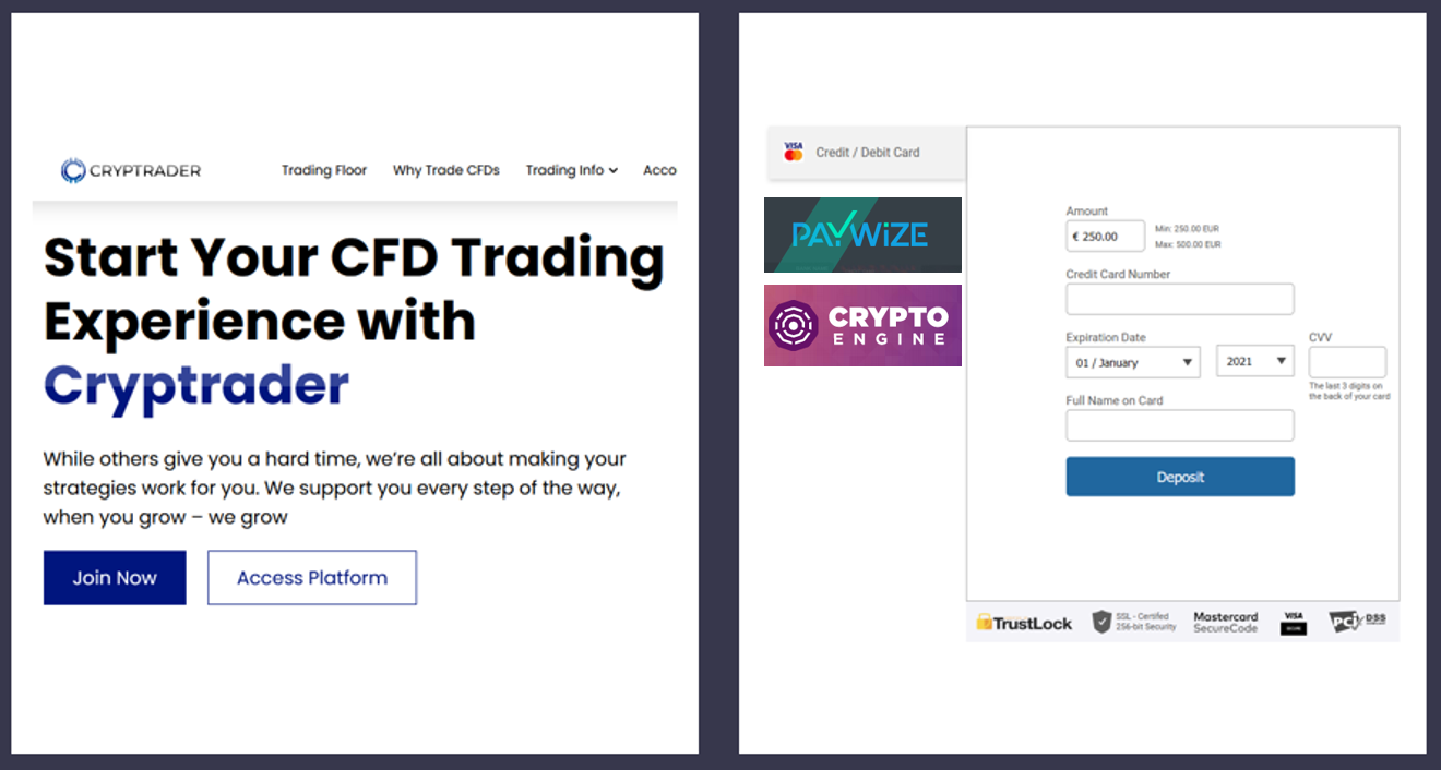 Crypt Rader Investor Warning - Cryptrader broker scam facilitated by PayWize ...