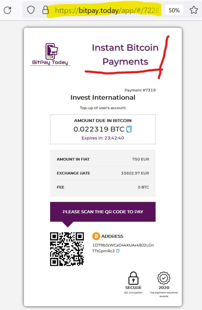 Invest International works with BitPay Today and GCG Cashier
