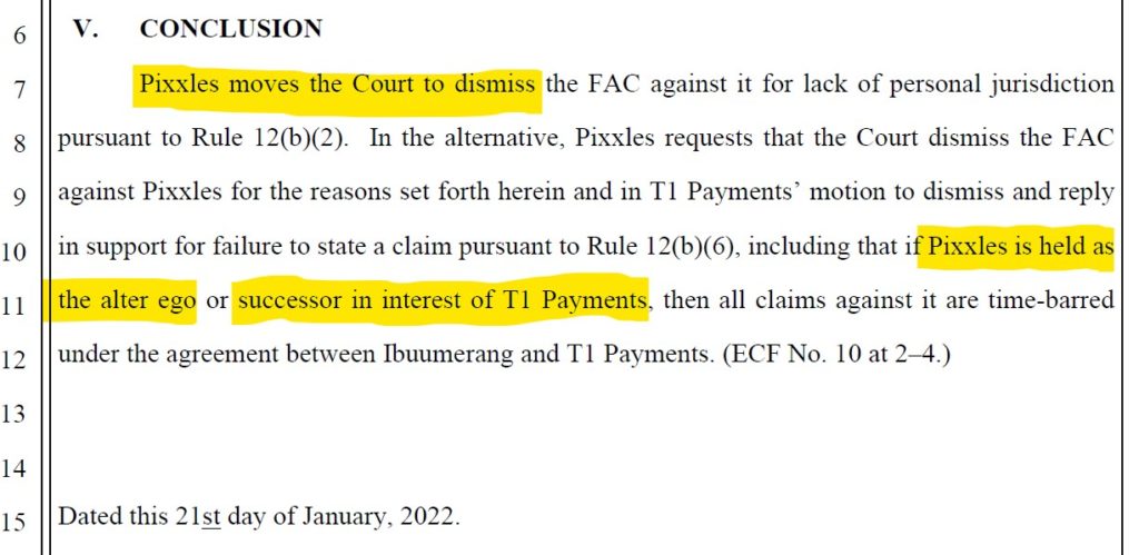 Pixxles motion to dismiss the fraud complaint