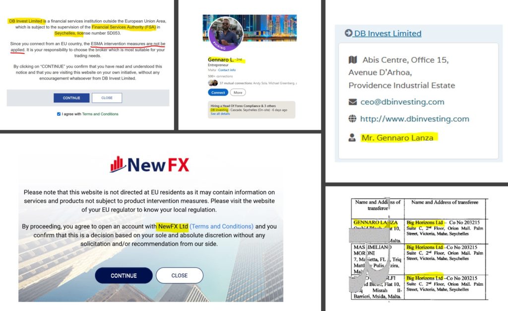 Offshore brokers DBinvesting, NewFX and DBFX attacke Europe