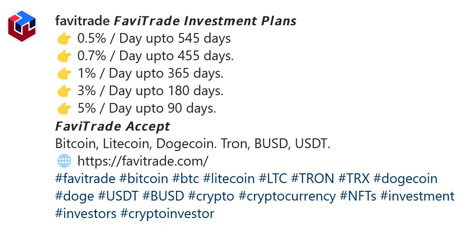 FaviTrade promised 5% profit per day on Instagram