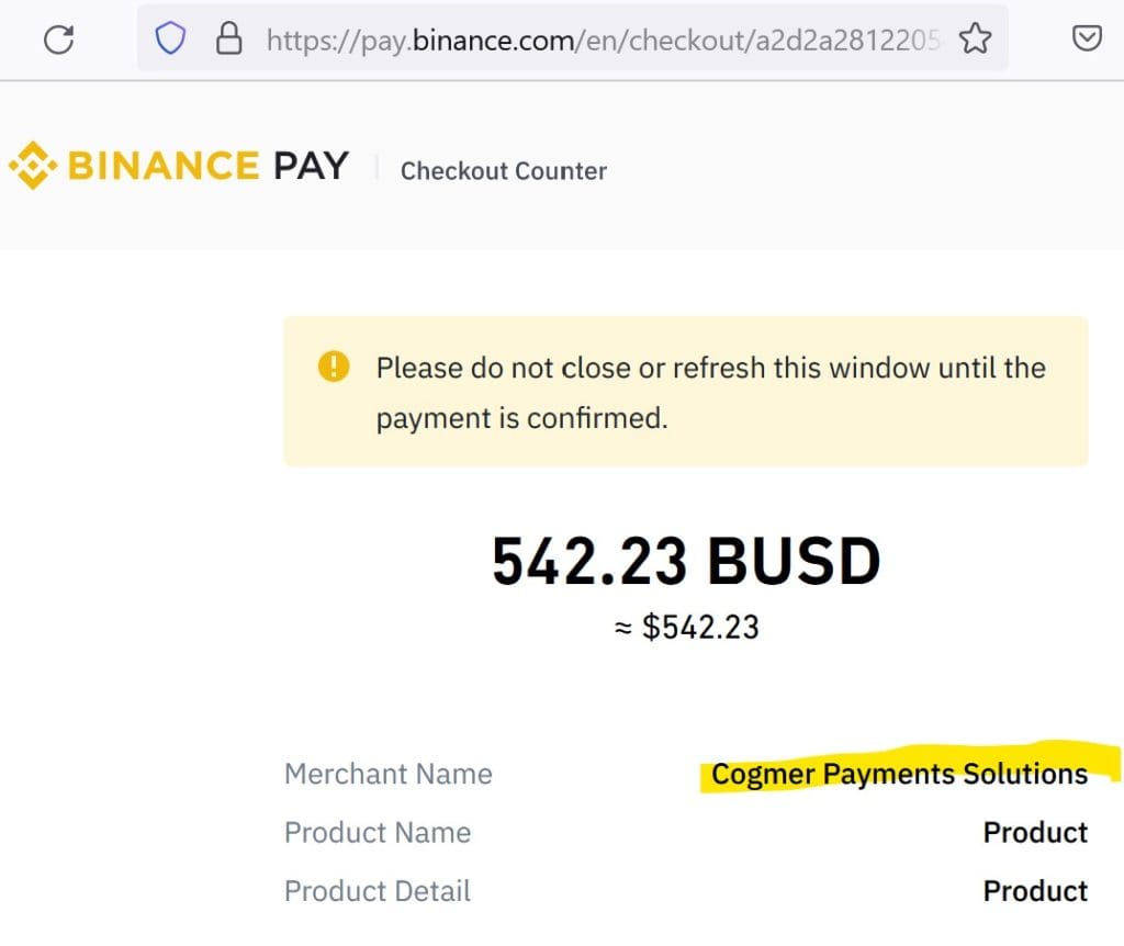 IdealInvest broker scam facilitated by BinancePay
