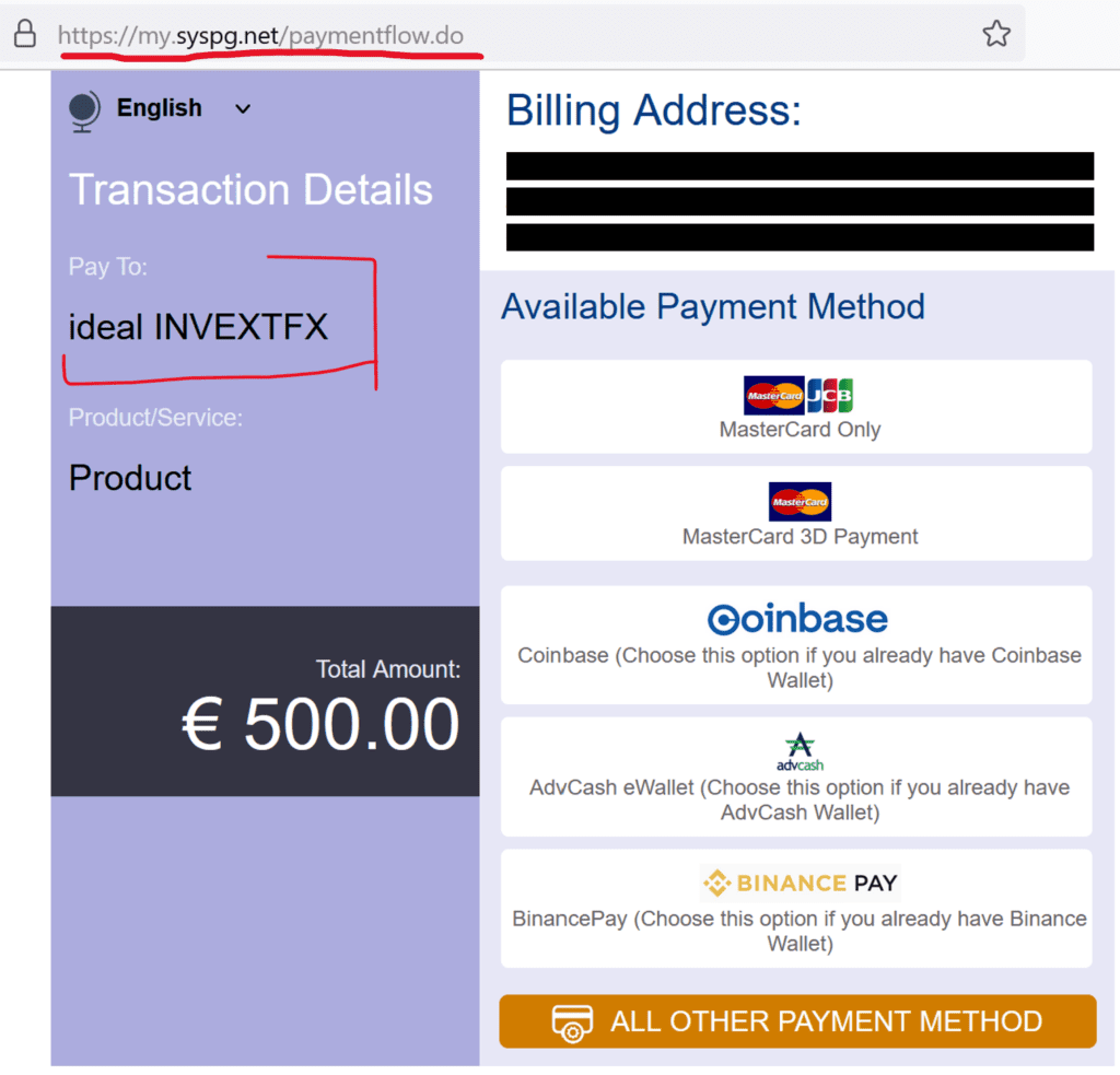 Broker scam IdealInvestFX facilitated by SysPG