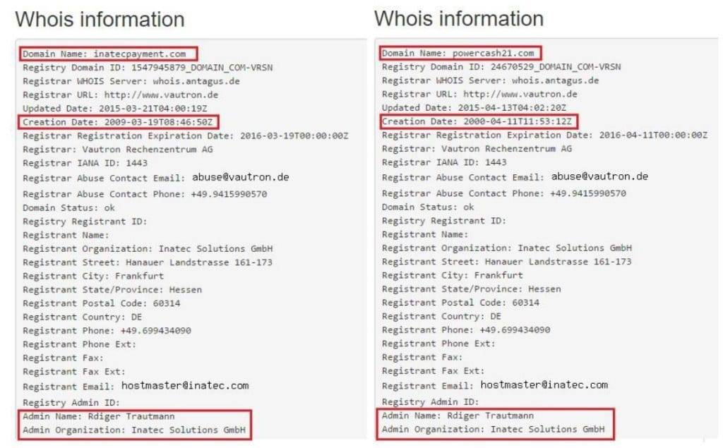 Former Wirecard executive registers Powercash21 and inatec domains