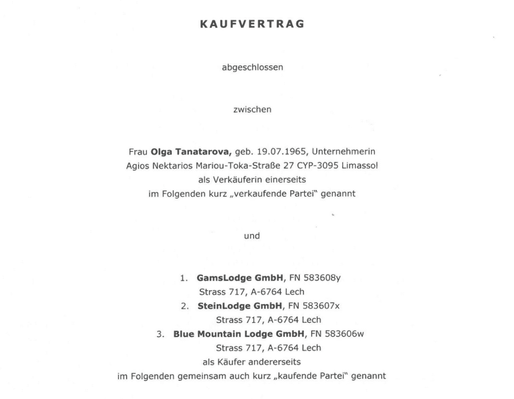Dirk Jan Bakker is the beneficial owner of Chalets in Lech in Austria